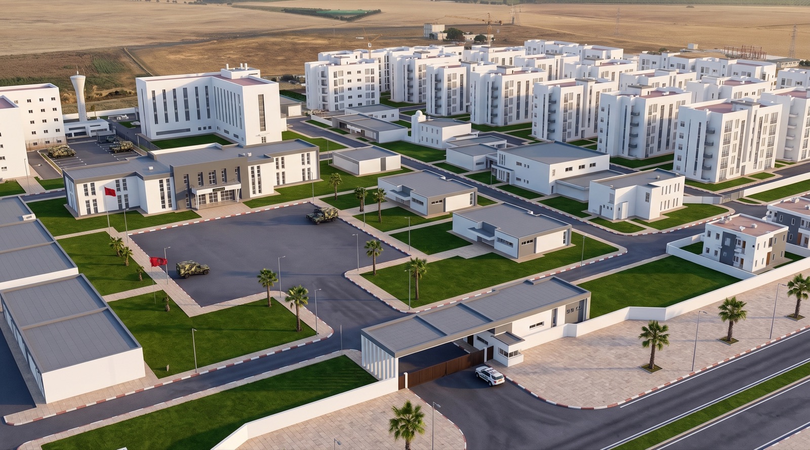 Auxiliary Forces barracks in Oum Azza, structural works